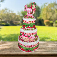 Strawberry Shortcake Baby Girl Diaper Cake Centerpiece Set