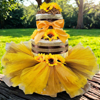 Sunflower Garden Tutu Diaper Cake