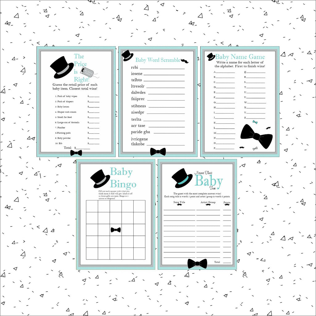 Little Man Decoration Pack - Teal, Gray