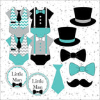 Little Man Decoration Pack - Teal, Gray