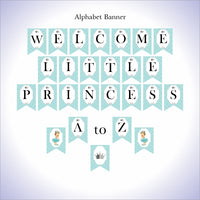 Light Teal and Silver Little Princess Banner, Blonde
