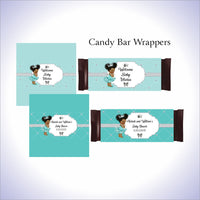 Little Princess Candy Bar Labels - Teal, Silver
