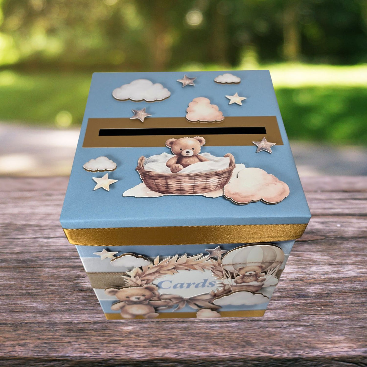 Teddy Bear Baby Shower Card Box