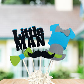 Little Man Centerpiece Sticks - Turquoise, Lime