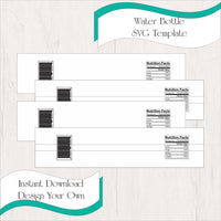 Water Bottle Label SVG Template
