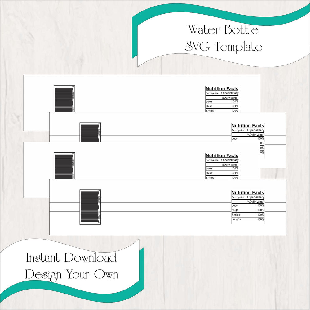 Water Bottle Label SVG Template