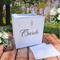 White Locking Wedding Card Box