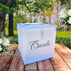 White Locking Wedding Card Box