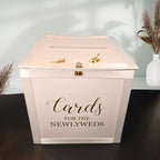 White and Gold Locking Wedding Card Box
