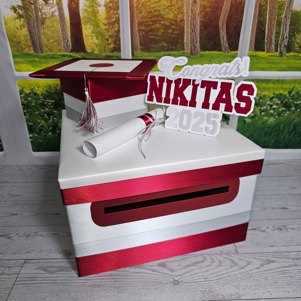 Maroon Graduation Card Box