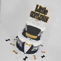 Black & Gold Little Gentleman Diaper Cake
