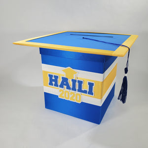 Blue and Yellow Graduation Card Box