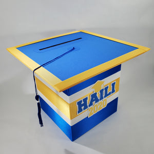 Graduation Cap Card Box - Blue, Yellow