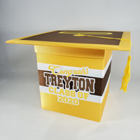 Yellow Gold & Brown Graduation Card Box
