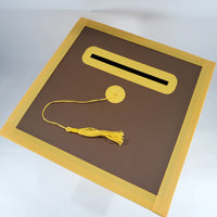 Graduation Cap Card Box - Brown, Yellow Gold
