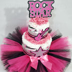 Pink and Black Tutu Diaper Cake