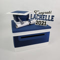 Navy & White Graduation Card Box