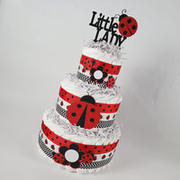 Ladybug Baby Shower Diaper Cake
