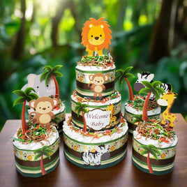 Jungle Safari Animal Diaper Cake Set