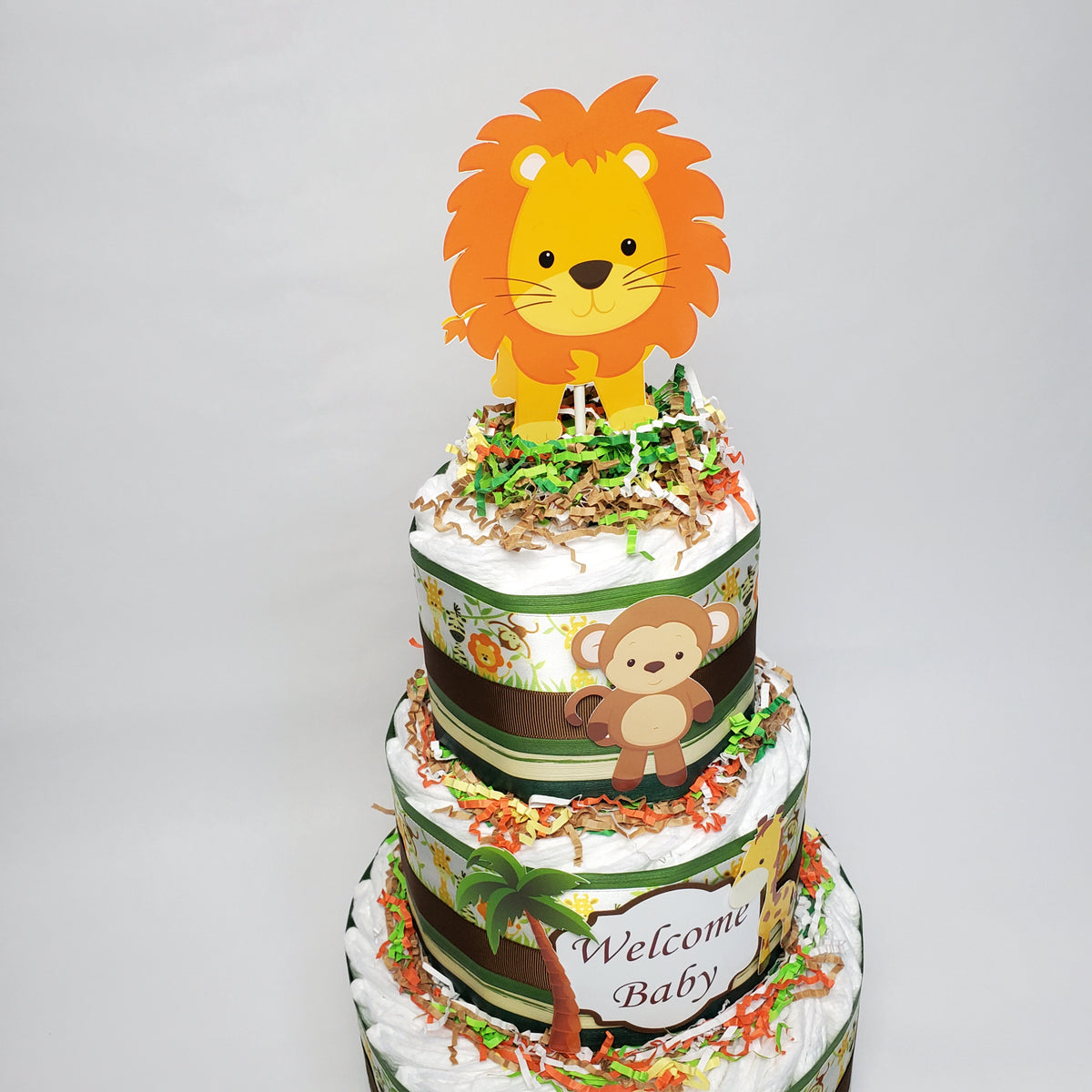 Jungle Safari Diaper Cake Centerpiece