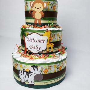 Jungle Safari Diaper Cake Centerpiece for Boy