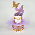 Lavender & Gold Butterfly Tutu Diaper Cake