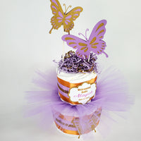 Lavender & Gold Butterfly Tutu Diaper Cake
