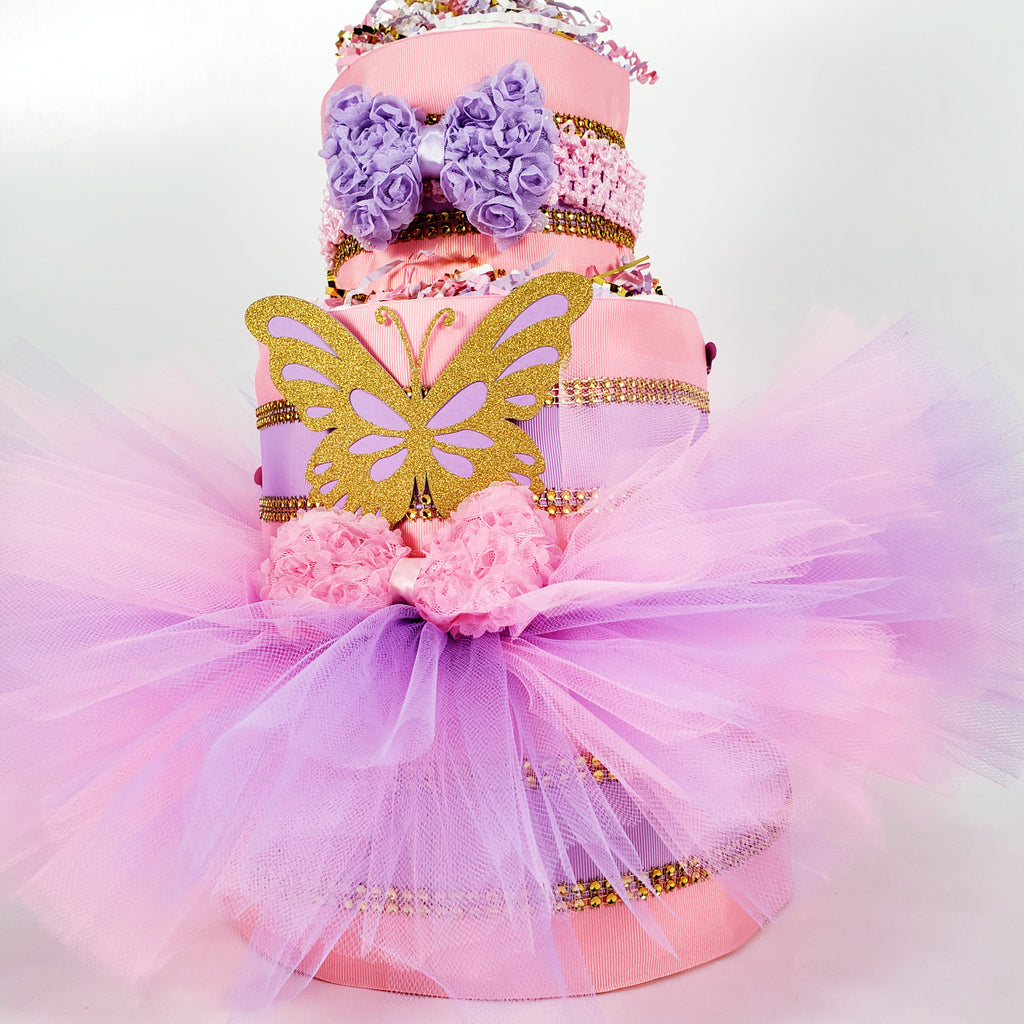 Butterfly Tutu Diaper Cake Centerpiece