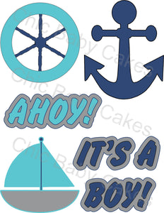 Ahoy, It's a Boy Nautical Diaper Cake Clipart
