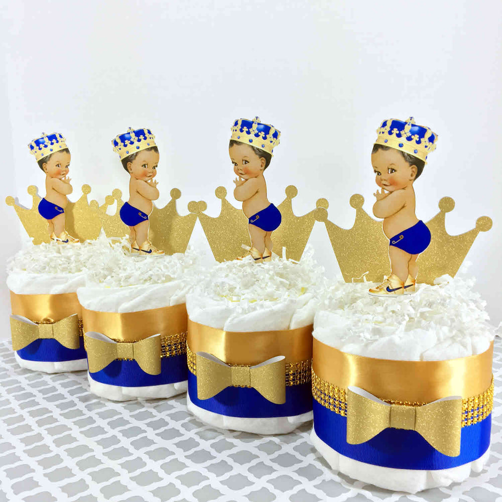 Blue & Gold Royal Prince Baby Diaper Cakes