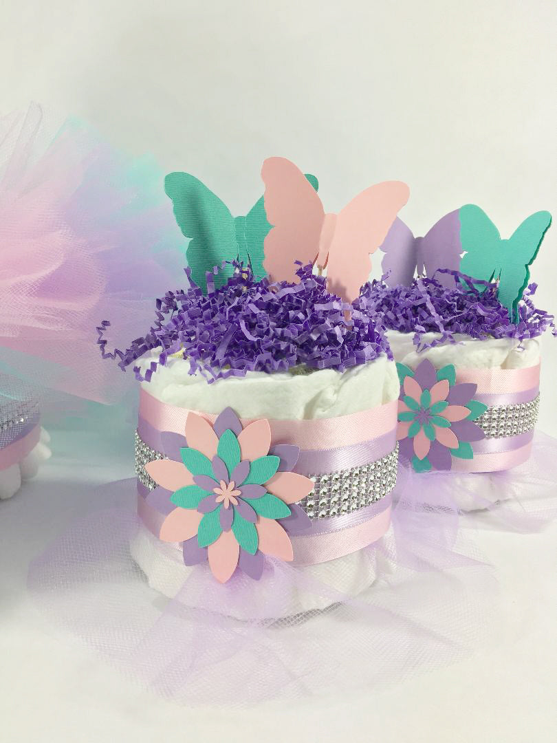 Butterfly Tutu Diaper Cake Centerpieces