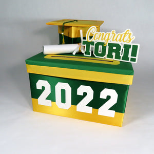 Green & Yellow Gold Graduation Card Box
