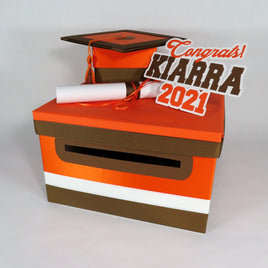 Orange & Brown Graduation Card Box