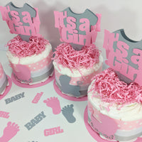 It's A Girl Small Diaper Cake Centerpieces
