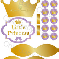 Little Princess Diaper Cake Decorations, Lavender and Gold