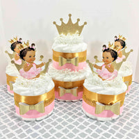 Pink and Gold Little Princess Diaper Cake Set
