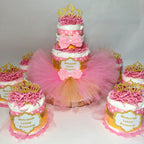 Pink and Gold Little Princess Tutu Diaper Cake Set