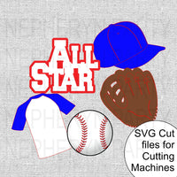 All Star Baseball SVG Cutting File