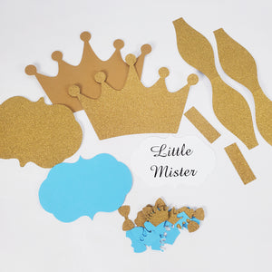 Little Prince Diaper Cake Kit - Light Blue & Gold