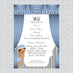Little Prince Invitation - Baby Blue, Silver