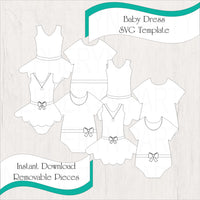 Baby Dress SVG Template
