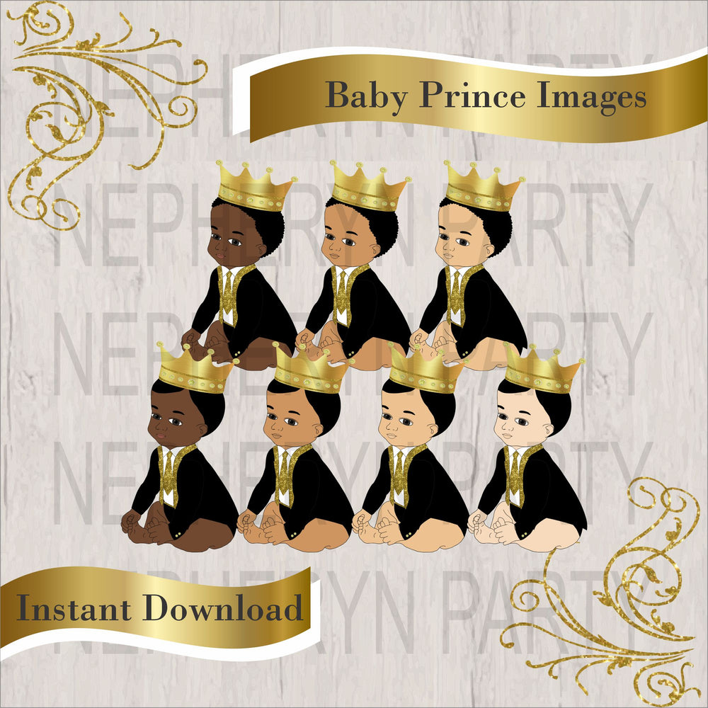 Black & Gold Little Prince Clipart