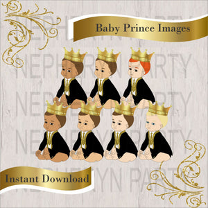 Black & Gold Baby Prince Clipart