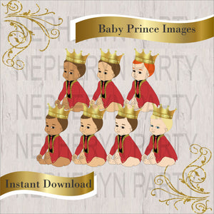 Red & Gold Sitting Little Prince Clipart