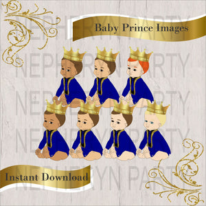 Royal Blue & Gold Little Prince Clipart