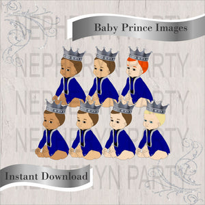 Royal Blue & Silver Little Prince Clipart