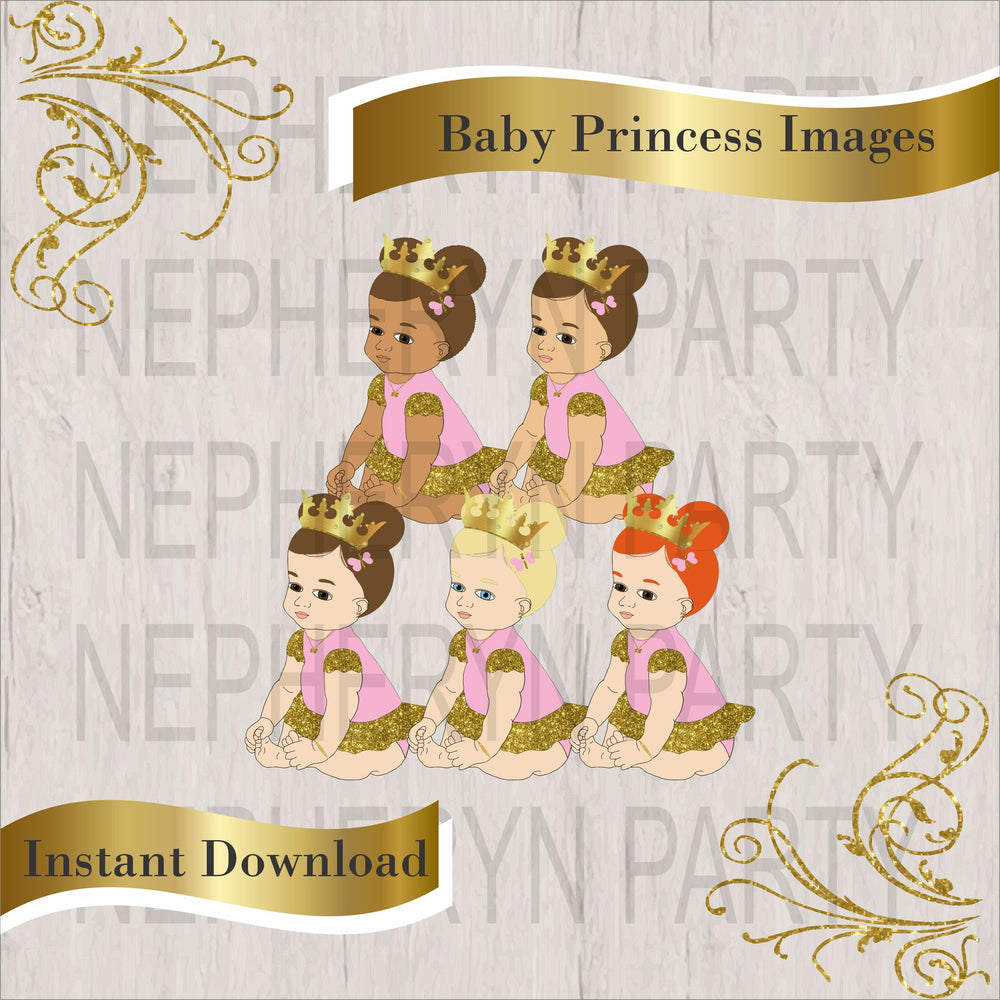 Pink & Gold Little Princess Clipart Images