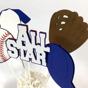 All Star Baseball Centerpiece Sticks