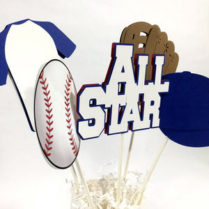 All Star Baseball Centerpiece Sticks