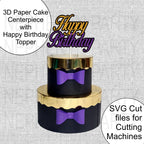 Birthday 3D Paper Cake SVG Cutting Files